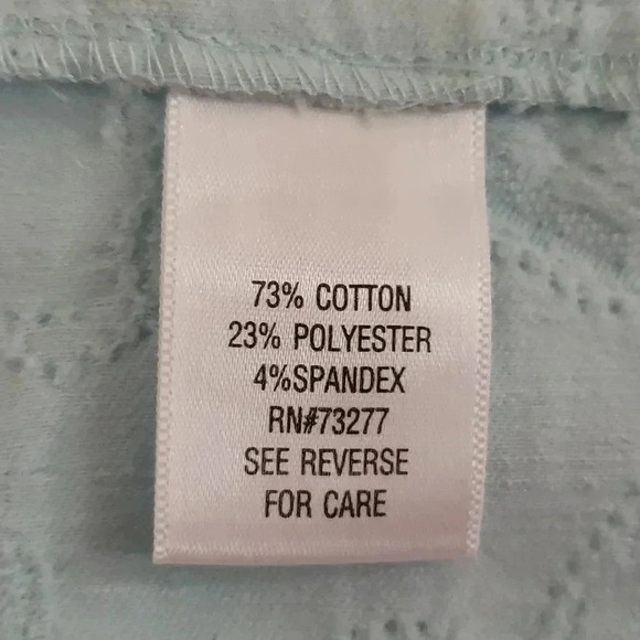 Embroidered Soft Stretch Cotton Spandex Aqua Blue Women's Size Large Jacket - Picture 5 of 5